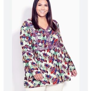 NWT AVENUE BOHO BELL SLEEVE BLOUSE